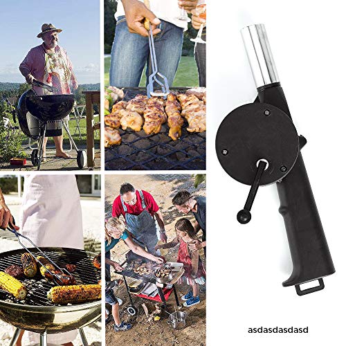 Bosiwee Outdoor Cooking Fan Air Blower 2 Pack, Portable Air Blower Barbecue Fire Bellows Hand Crank Tool for Picnic Camping Stove Accessories - Thumbnail 5
