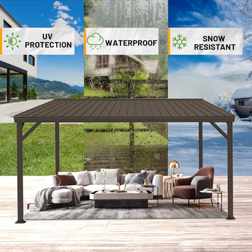 SHPAI 10x14 Wall Mounted Hardtop Gazebo Review: Lean-To Outdoor Shelter with Gutter image 26