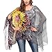 DJT Women's Summer Beach Bikini Bathing Suit Cover Ups Swimsuit Coverup for Women Chiffon Blouses Tunic Top One Size Grey Floral