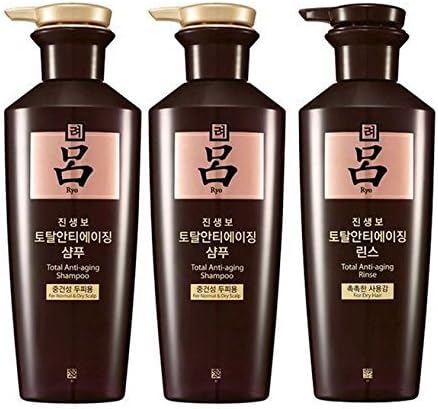 Ryoe Korean Jinsaengbo Total Anti Aging Middle Dried Shampoo(2pic) + Rinse White 400ml