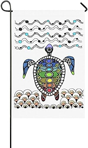 KGEDLA Sea Turtle Long Polyester Garden Flag Banner 12 x 18 inch, Ocean Tortoise Eggs Decorative Flag for Wedding Anniversary Home Outdoor Garden Decor
