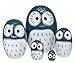 Happy Sales HSMD5/BL, Wood Nesting Doll-Owl (Blue)