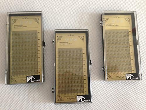 VRwig 3 Trays/Lot 3D Volume Eyelashes Extensions 0.07mm Thickness Hair Mink Makeup C Curl Individual Eye Lashes Natural Style (11mm+11mm+11mm)