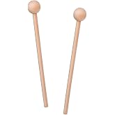 2 Pcs Wood Percussion Sticks 8'' Wood Rhythm Sticks Mallets Percussion Stick Xylophone Mallets Glockenspiel Mallet with Wooden Handle Rhythm Stick for Chime Glockenspiel Bells