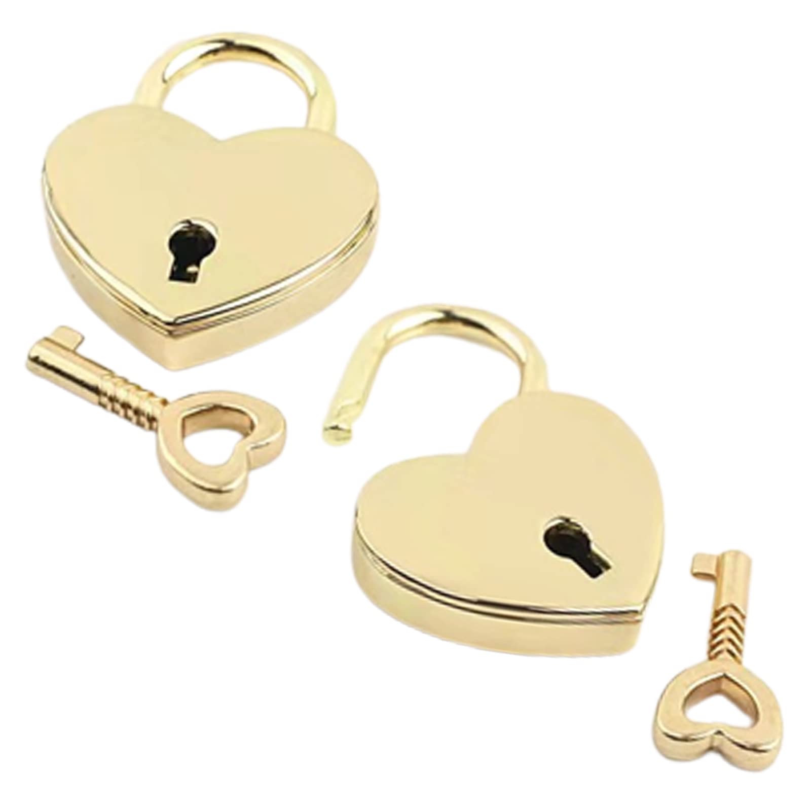 GEFAEJIFO 06A3002 Mini Heart Lock Mini Lock Love Lock Heart Shape Metal Padlocks Heart Shape Padlock With Keys Metal Heart Key for Jewelry Box Journal