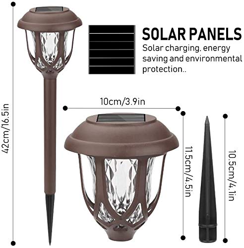 Solar Pathway Lights,10 Pack Solar Garden Lights Outdoor, Waterproof Solar Powered Garden Lights Landscape/Pathway Lights Solar Path Lights Outdoor Plastic & Glass for Landscape Patio Yard