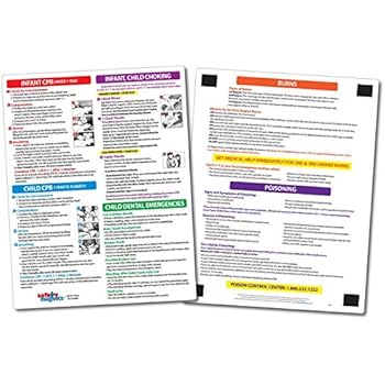 Infant CPR Magnetic Laminated Card - Baby/Infant Choking Sign - Child CPR Instructions - Poison, Burn, and Dental Emergency First Aid Sign - Laminated Heimlich Maneuver Chart - 8.5 x 11 Inches