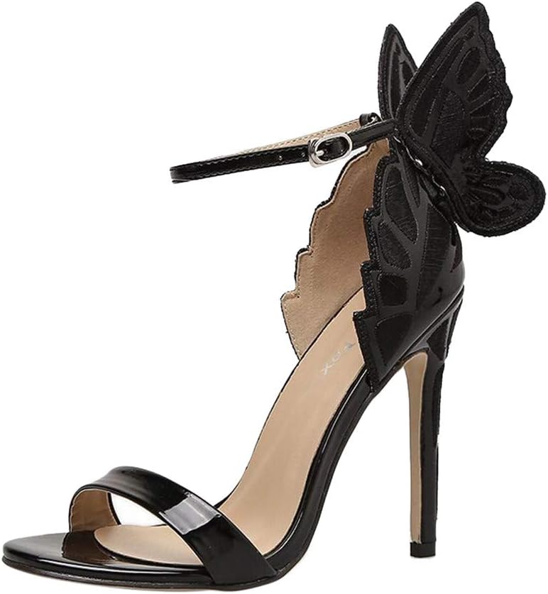 Women High Heels Sandals, FAPIZI Open Toe Embroidery Butterfly Heels Shoes Elegant Party Wedding Prom Sandals Shoes