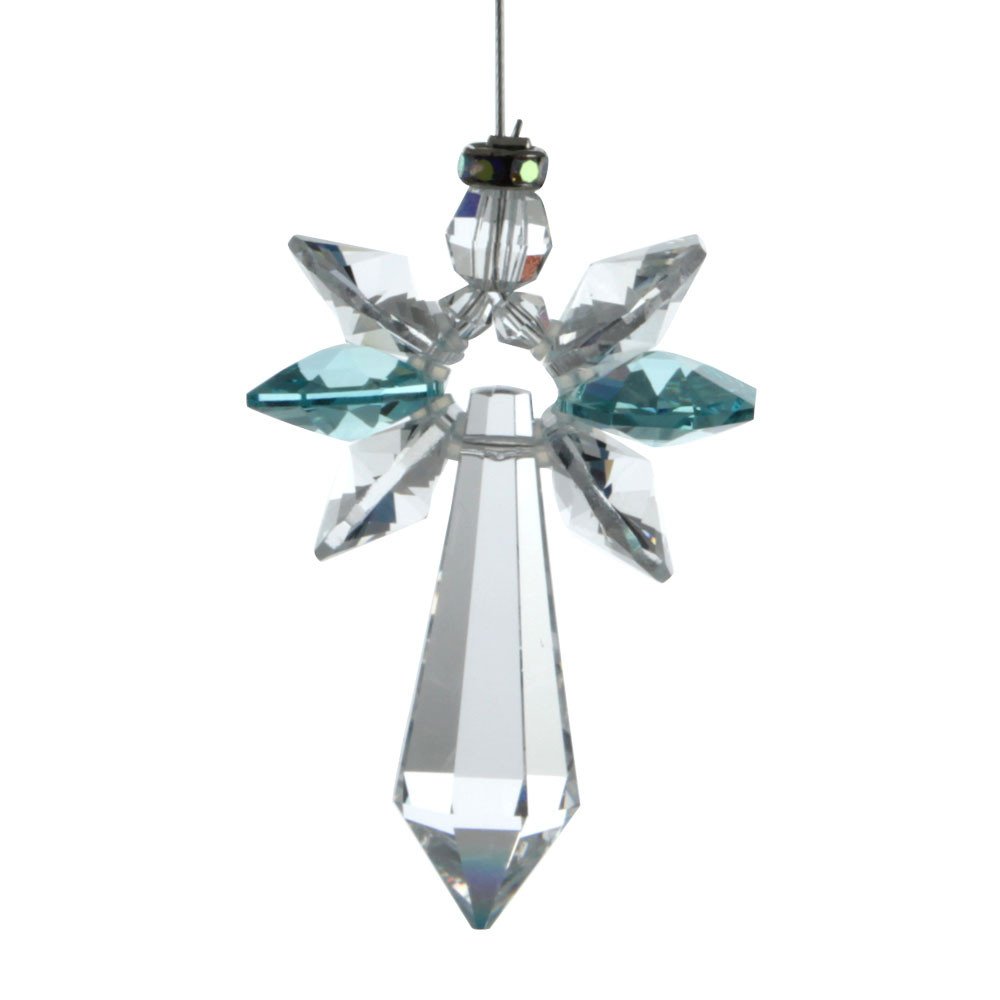 Crystals lucky crystal angel, Crystal, turquoise, 19,4 x 3,5 x 1 cm