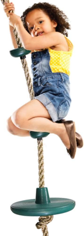 Juegoal Climbing Rope Swing with Platform and Disc Swing Set Rope Ladder for Kids Outdoor Tree Backyard Playground Swing: Toys & Games