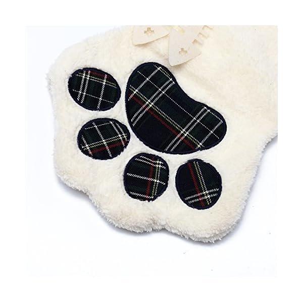 M DoDo Christmas Paw Stocking For Pet Dog Large Sherpa Hanging Christmas Stocking (Green) - Image 8