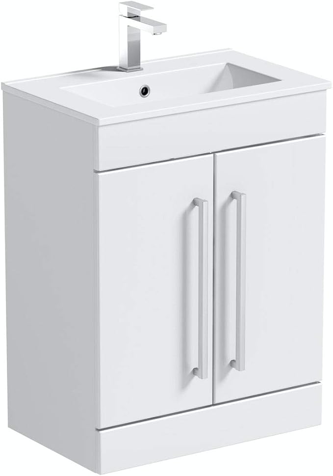 Orchard Derwent white floorstanding vanity door unit and ceramic basin