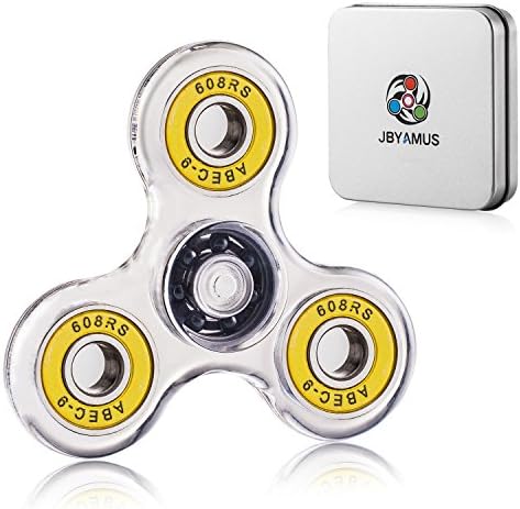 JBYAMUS Fidget Spinner Toy Ceramic Bearings Stress Reducer Perfect For ADD, ADHD, Anxiety, Hand Spinner EDC Focus Toy for Kids &amp; Adults (Yellow)