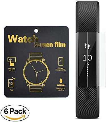 Fitbit Alta Screen Protector [6-Pack] Thierfy [Scratch Resistant] [Clear HD] [Anti-Bubble] Full Coverage Screen Protector for For Fitbit Alta HR