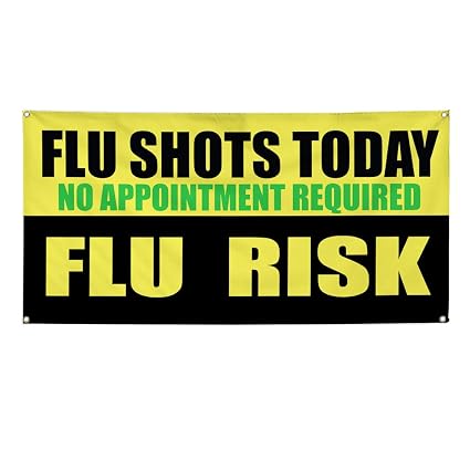 Amazon Com Vinyl Banner Sign Flu Shots No Appointment Required
