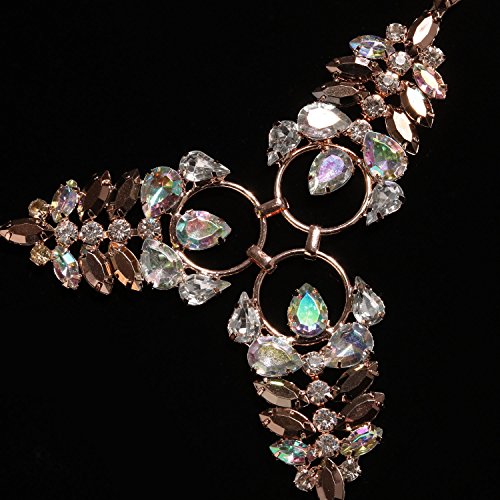 Holylove Rose Gold Unique Beach Party Statement Body Necklace Earrings Jewelry Set With Color Box-HLN0004E-Rose Gold - Thumbnail 2