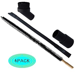 Dryer Vent Cleaner Kit -30inch Clothes Lint Trap Flexible Brush and 1.25 inch Crevice Tool Brush Set for all Vacuum Hoses Accepting 1 1/4"(32mm) inner Diameter Attachments 23inch Long (32-35mm Set)