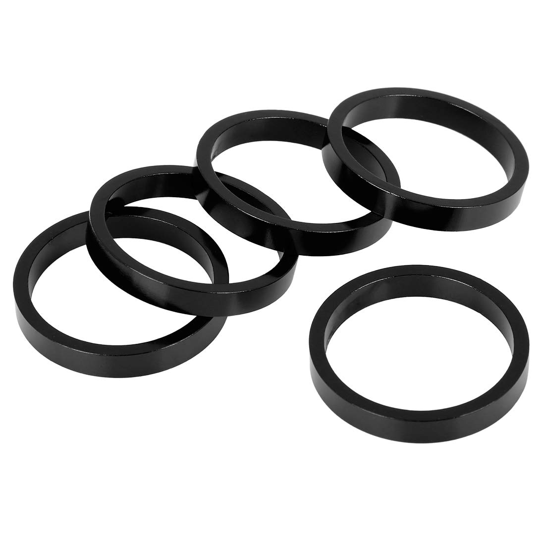 X AUTOHAUX 5 Pcs 5mm Bike Bicycle Headset Spacer Fit 11/8inch Stem Black