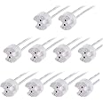 MR16 G4 GU5.3 MR11 Socket,LED Halogen Lamp Holder Ceramic Body Lamp Bi-Pin Base Wire Connector Socket Adapter 10 Pack