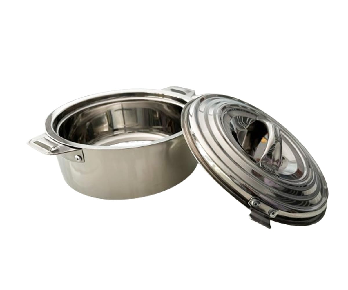 Insulated Stainless Steel Hot Pot Casserole Handi 1500 ML, Stainless Steel Serving Pot Handi