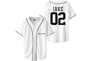 UJKHNBMR ENHYPEN Jake Merch V-Neck Shirts Baseball Jersey Shirt Women Men Fashion Casual Short Sleeve