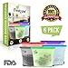 Reusable Silicone Food Storage Bags Set 4 Medium 3 Large | Sandwich, Sous Vide, Liquid, Snack, Lunch, Fruit | FDA, Keep Food Hot or Cold Airtight Zip