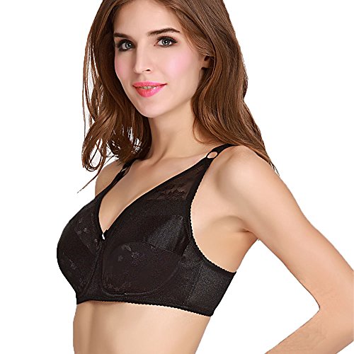 Megularlo Breast Form Pocket bra for Crossdressers Mastectomy, Black, Size 38/85 - Thumbnail 2