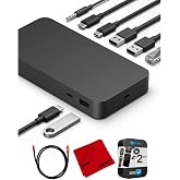 Microsoft T8H-00001 Surface Dock Thunderbolt 4 Docking Station Bundle | Includes Deco Gear 6FT Universal 4K HDMI 2.0 Cable, Microfiber Cloth and 2 YR CPS Enhanced Protection Pack
