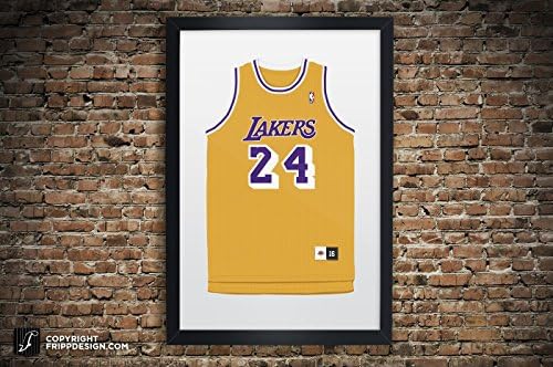 Vintage LA Lakers Greats Jersey Illustrations, Magic, Shaq, Kobe, Kareem - Premium Print: Paper or Large Giclee Sports Memorabilia Wall Art 13" x 19", 18" x 24", 24" x 36"