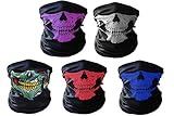Skull Masks Xpassion 5 Pieces Windproof Dust-proof Face Mask Super Comfortable for Out Riding Motorcycle Bicycle Bike