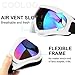 COOLOO Ski Goggles, 2 Pack Snow Goggles Snowboard Goggles for Men Women Kids - UV Protection Foam Anti-Scratch Dustproof