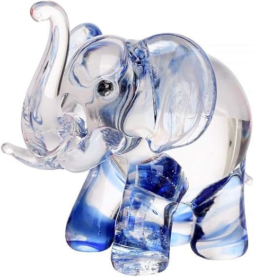Amazon.com: Vidrio soplado a mano, colección de animales en miniatura de elefante azul, miniaturas de casa de muñecas.: Home \u0026 Kitchen