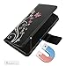Urberry for Samsung Galaxy S9 Case, Fashion Flower Ultra Slim Layered Leather Flip Cover Women Wallet Case for Samsung Galaxy S9 (Black)