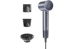 Laifen Swift Special Hair Dryer, High Speed 200M Ionic Blow Dryer with 110, 000 RPM Brushless Motor for Fast Drying, Low Noise, Hairdryer with Magnetic Nozzles