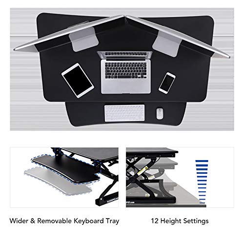FlexiSpot Height Adjustable 47 Inch Standing Desk Converter Quick Stand