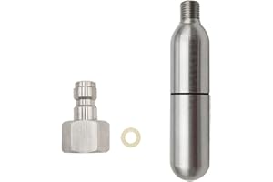 JHEUAYK Paintball PCP 12g Refillable CO2 Cartridge 20mpa with 8mm Male Quick Disconnect Plug 3/8"-24UNF