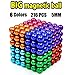 JIAKELOVEYI Magnets Toys 216 Pcs of 5MM 8 Colors Fidget Blocks Magnetic Building Blocks for Development Learning and Stress Relief Office Desk Toys for Adults and Kids (8 Parts)