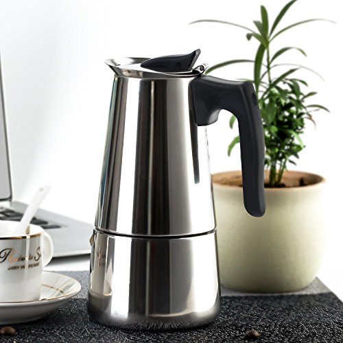 Stovetop Espresso Maker Stainless Steel Moka Pot Coffee Maker 9 Cup