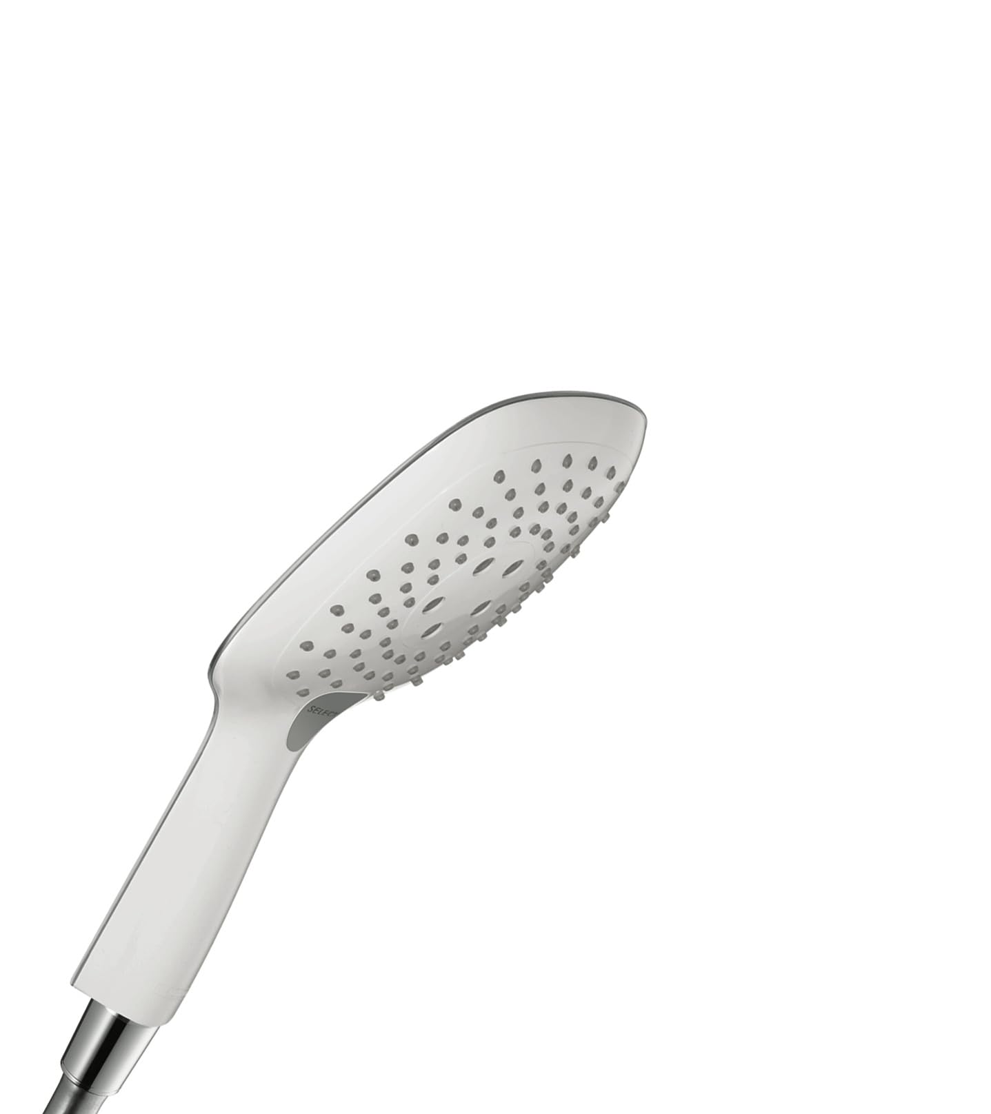 hansgrohe Raindance Select E - shower head, hand shower square (150 mm) with 3 sprays, with anti-limescale function, white/chrome, 26550400
