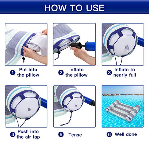 4in1 Hammock Inflatable Pool Float with Bonus Air Pump, Premium