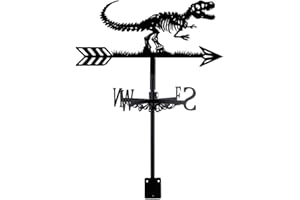 SUPERDANT Dinosaur Weather Vane Dinosaur Fossils Weathervane Black Metal Weathercock Garden Art Decor Roof Decorative Wind Direction for Yard Farmhouse Barn Sheds Patio Outdoor Decoration