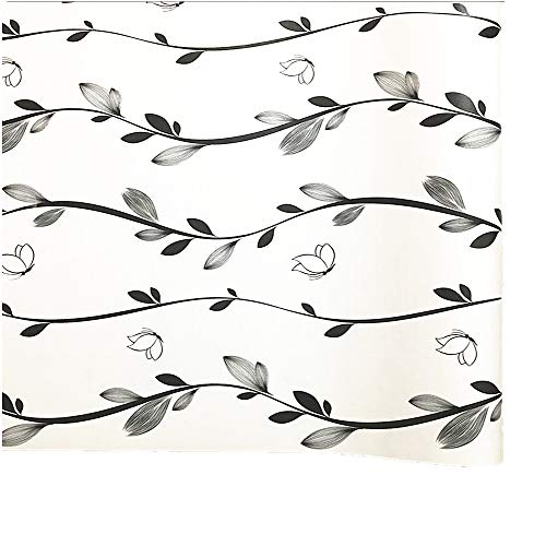 Self Adhesive White Leaf Decorative  Vinyl Shelf Drawer Liner Home Decor Wallpaper 17x118 inch - Thumbnail 5
