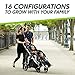 Baby Jogger City Select Stroller | Baby Stroller with 16 Ways to Ride, Goes from Single to Double Stroller | Quick Fold Stroller, Slate
