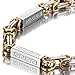 Urban Jewelry Impressive Men's Stainless Steel Bracelet Byzantine Chain, Gold Silver, 9 Inch