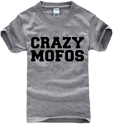 LOVME Men's Funny Letter Crazy Mofos Comfortable Cotton T-shirts