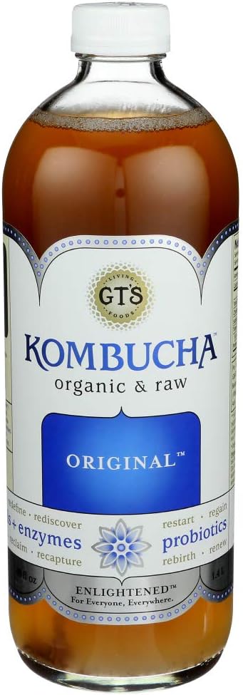 GTS LIVING FOODS Organic Original Enlightened Kombucha, 48 Fl Oz