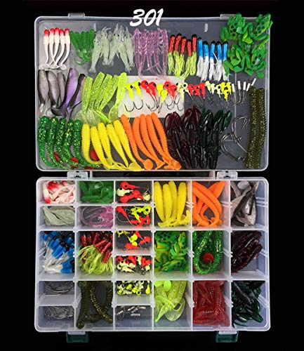 MKNZOME Gemischtes Angelköder-Set, künstliche weiche Kunststoffköder, lebensechte Topwater Swimbait Köder Köder mit… – Bild 4