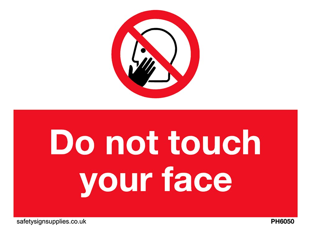 Pack of five - Do not touch face Sign - 100x75mm - A7L