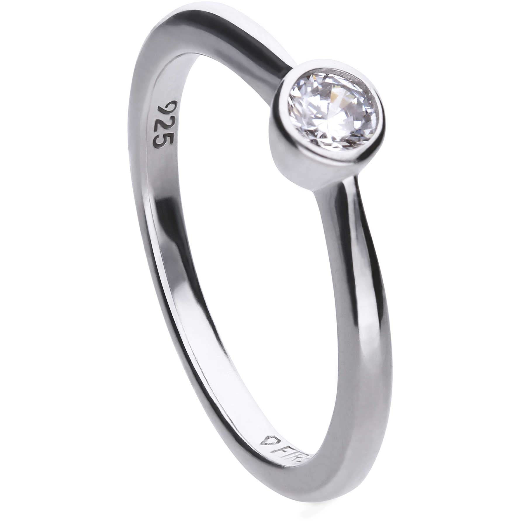 Diamonfire ANILLO Plata CIRCONITA 4MM Talla 16