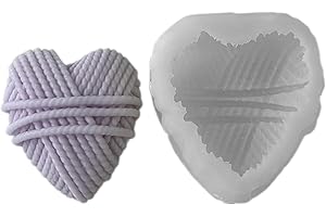 Silicone Soap Molds Knitting Heart Shaped Figurine Mold Suitable for Figurine Ornament Easy to Use Knitting Tool